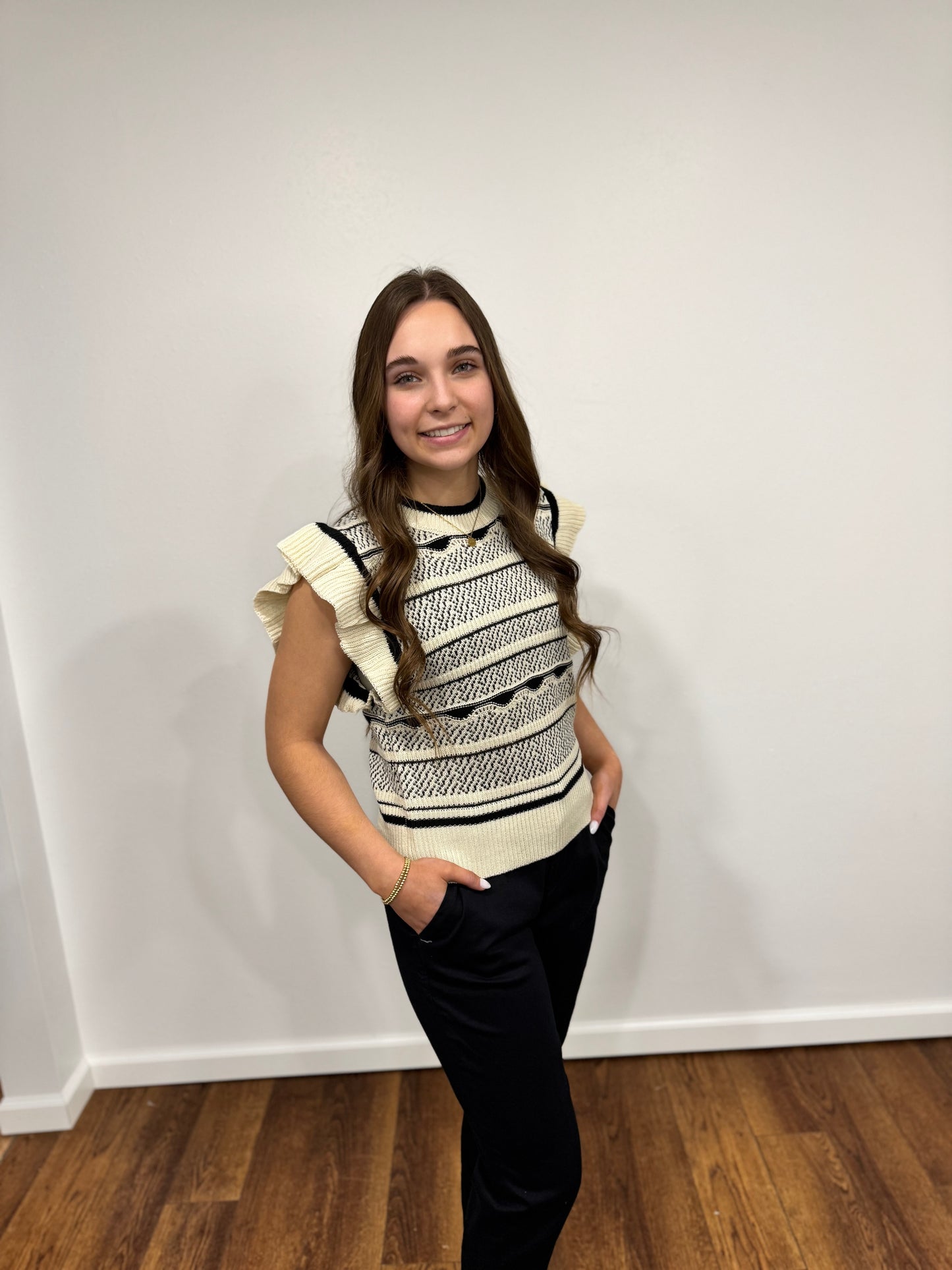 Elan Off White Crew Sweater