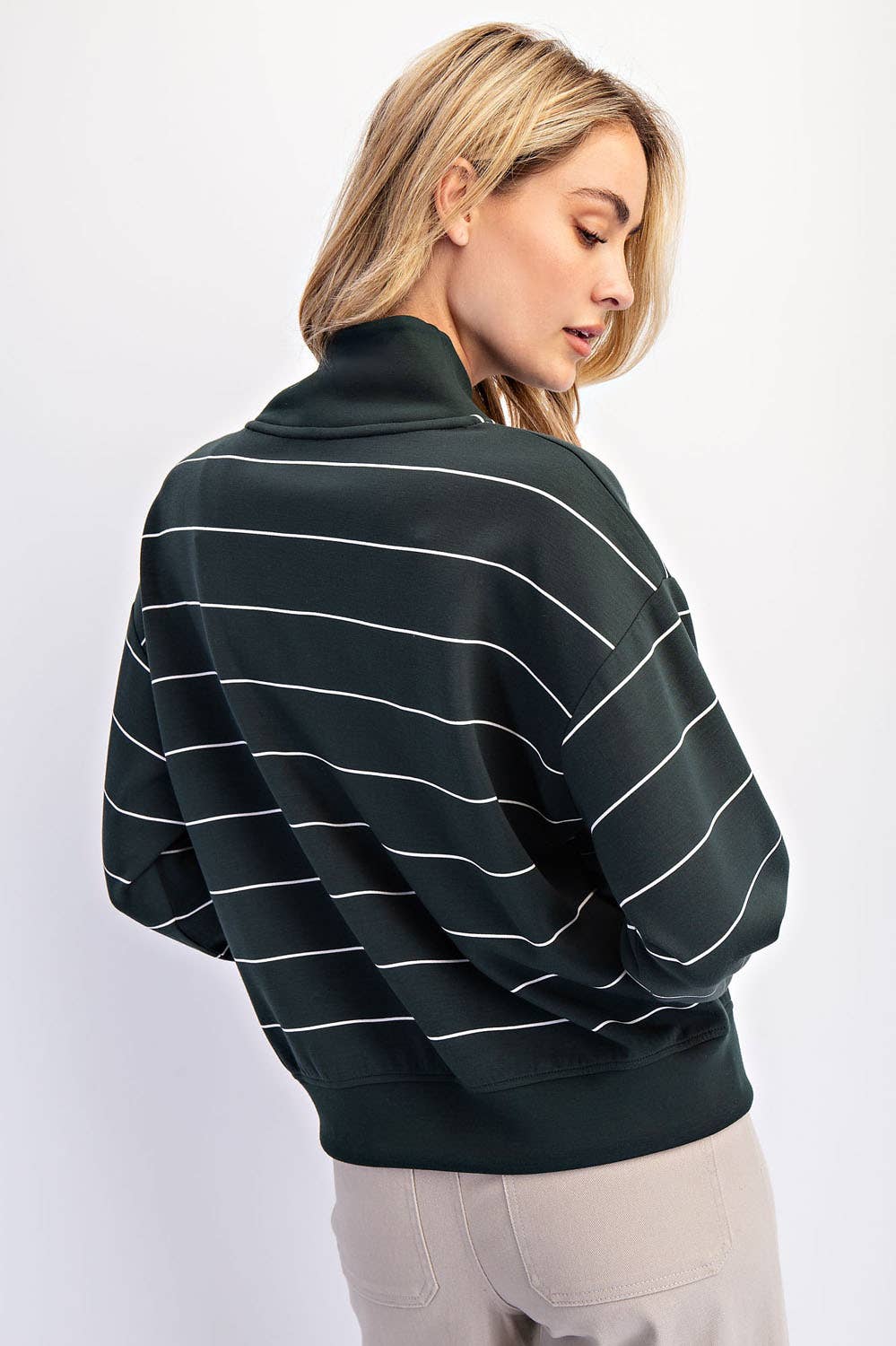 Stripe Green Scuba Top