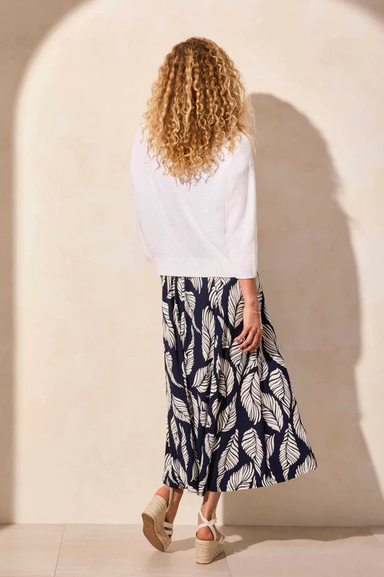 Tribal White Cocoon Cardigan