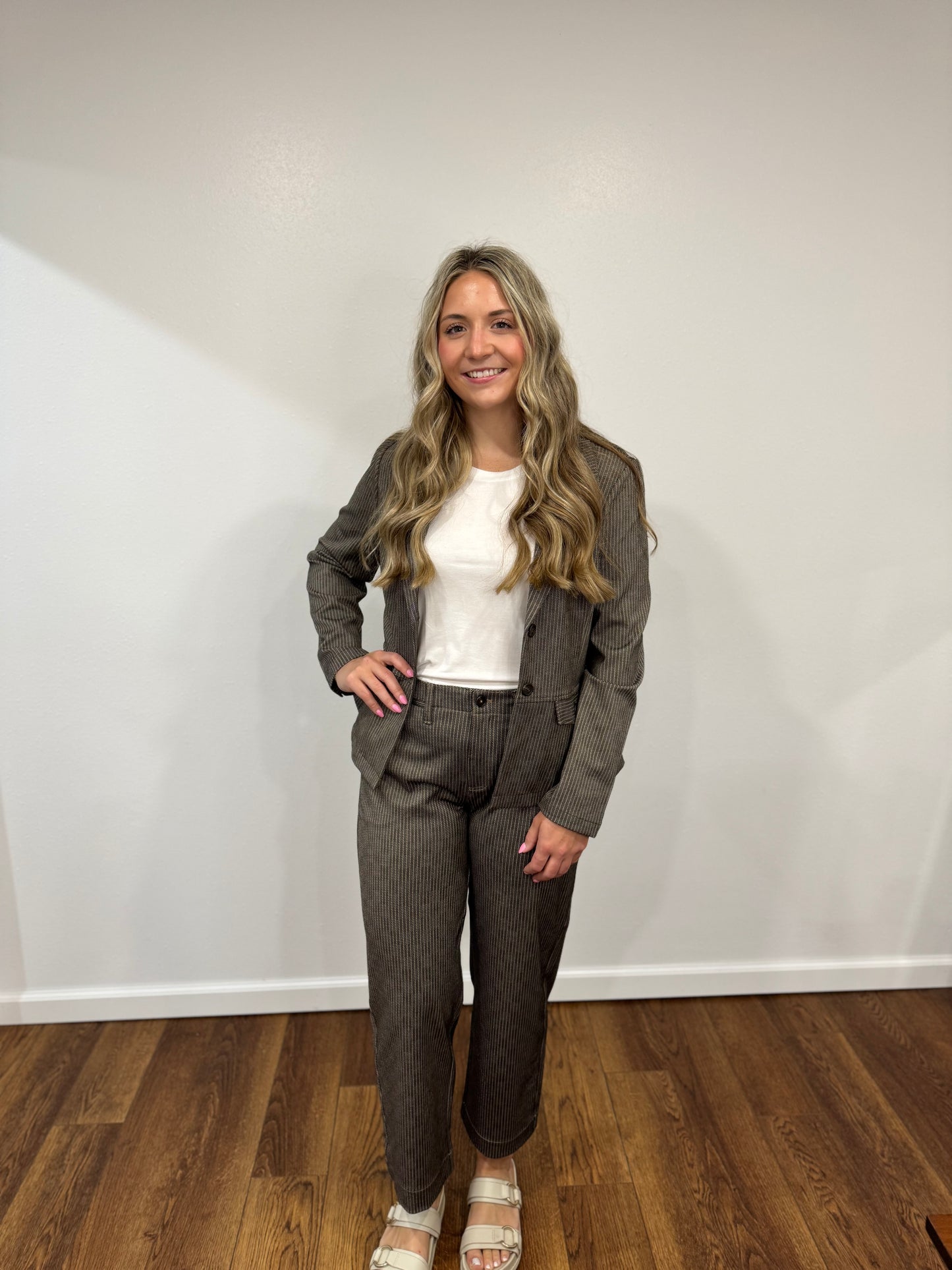 Liverpool Stripe Wide Leg Trouser