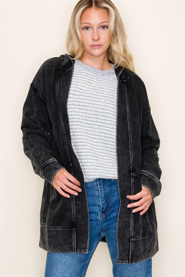Washed Black Cardigan