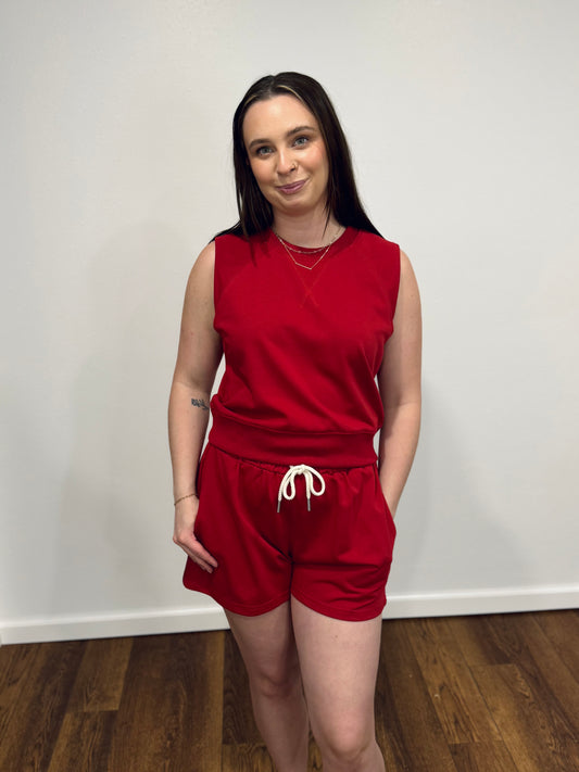 Red Shorts/Vest Set