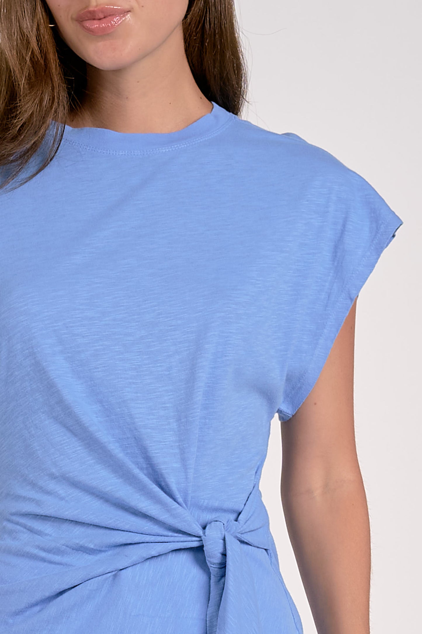 Elan Blue Cap Sleeve Top