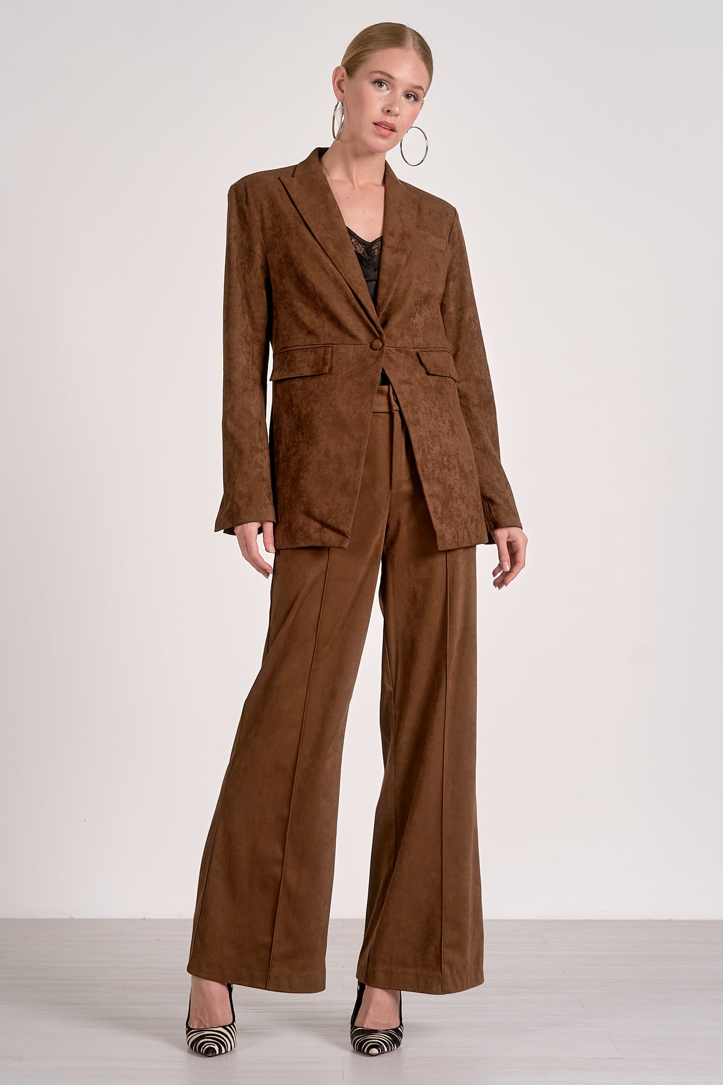 Elan Chocolate Suede Blazer