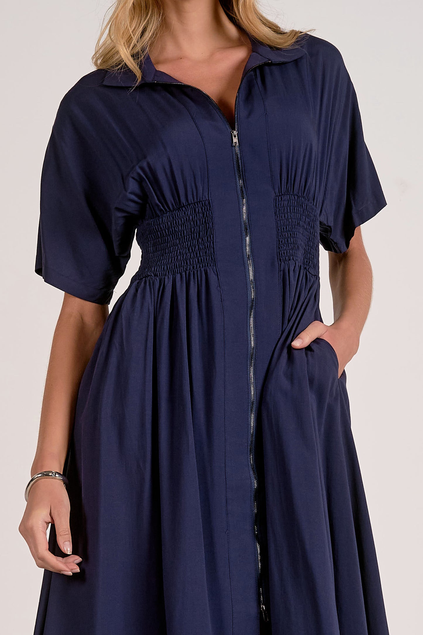 Elan Navy Midi Dress