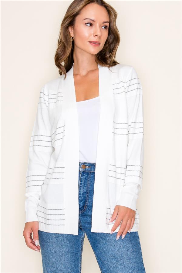 Ivory Stripe Cardigan