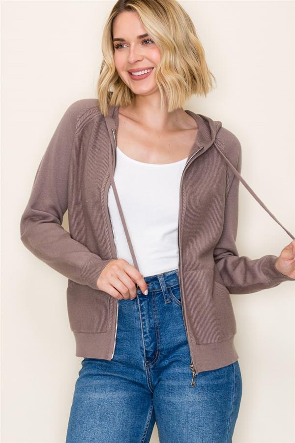 Dark Mocha Zip Sweater