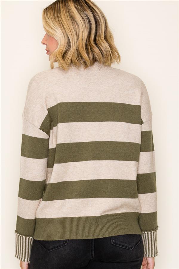 Olive Stripe Sweater