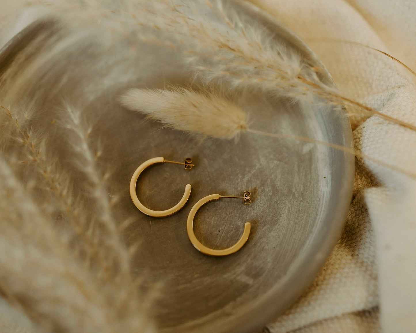 C shaped hoop earring