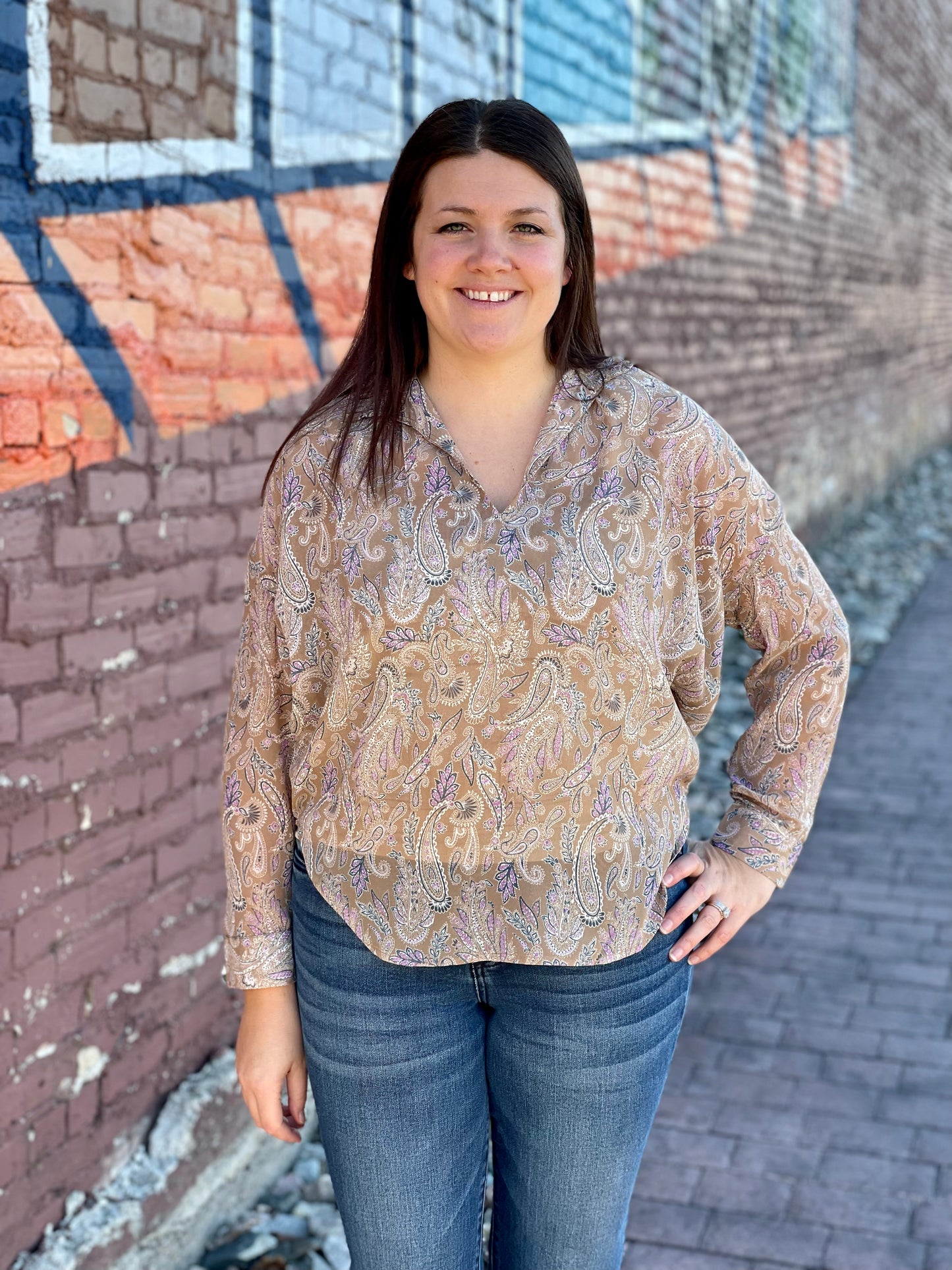 Elan Paisley Blouse
