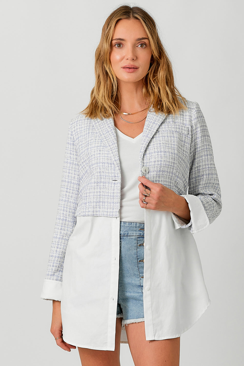 Twofer Mixed Blazer