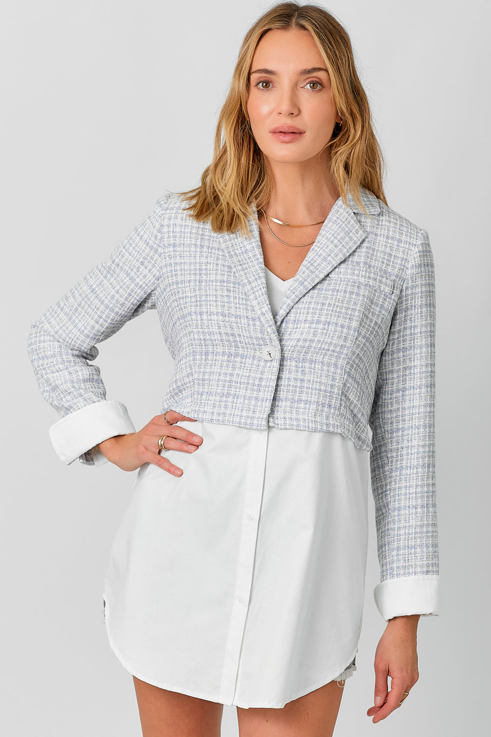 Twofer Mixed Blazer