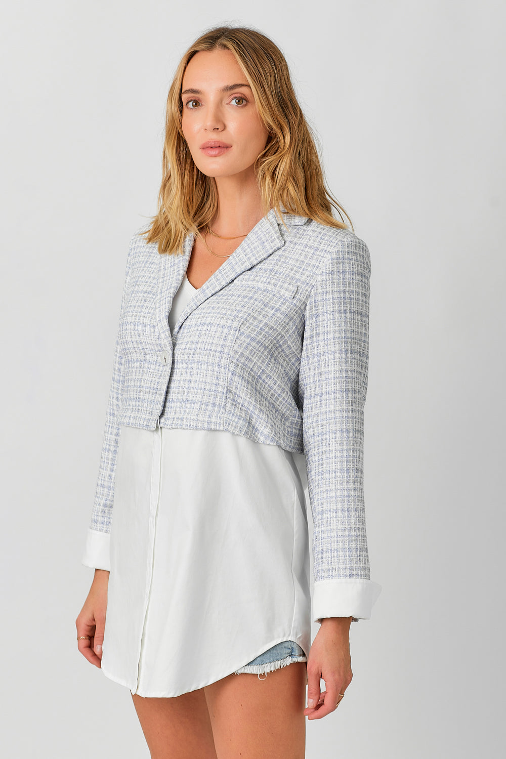 Twofer Mixed Blazer