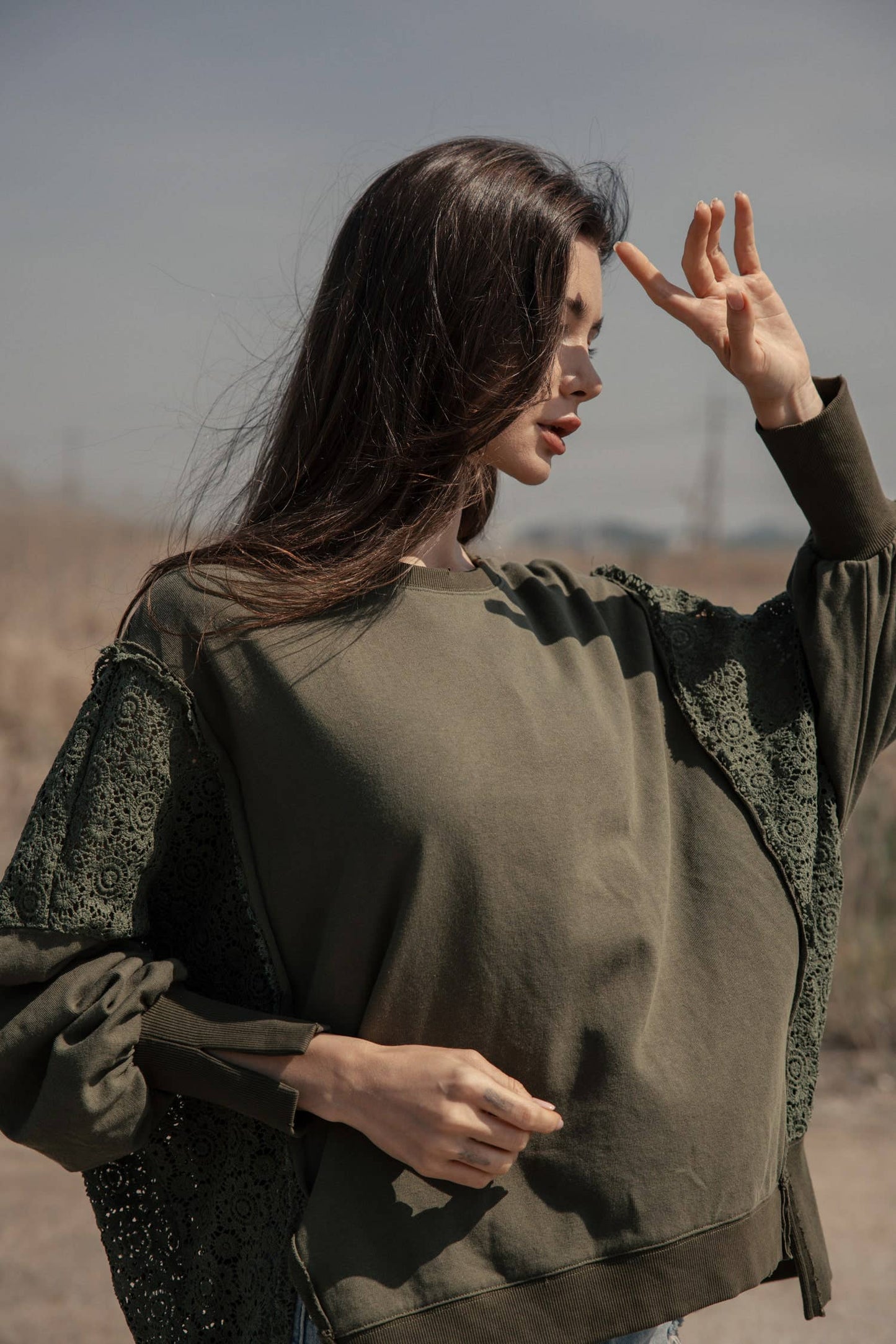 Oversize Lace Knit Top