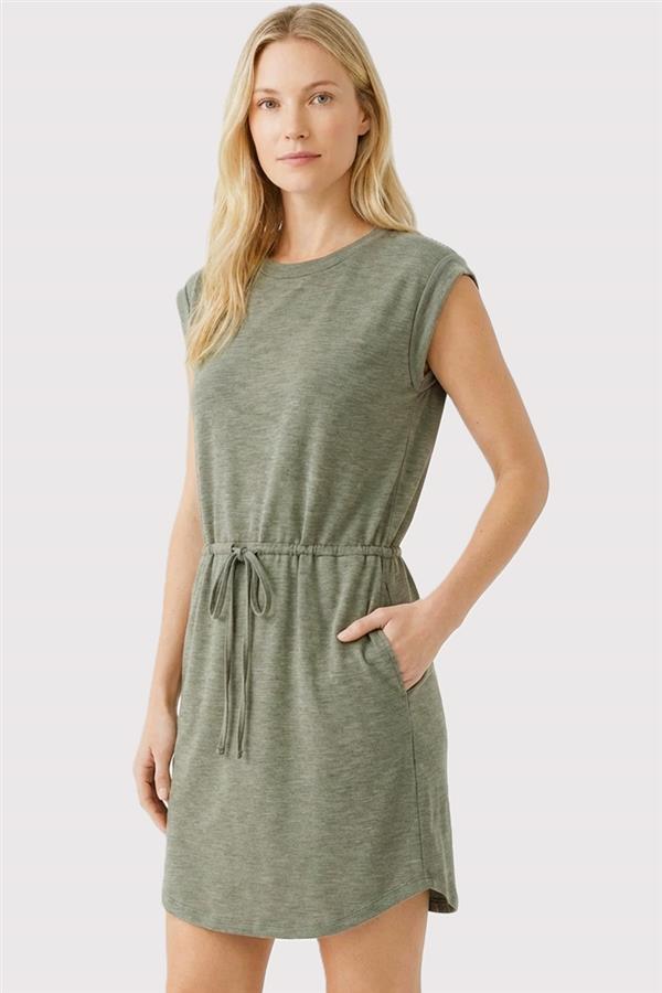 Light Olive Drawstring Dress