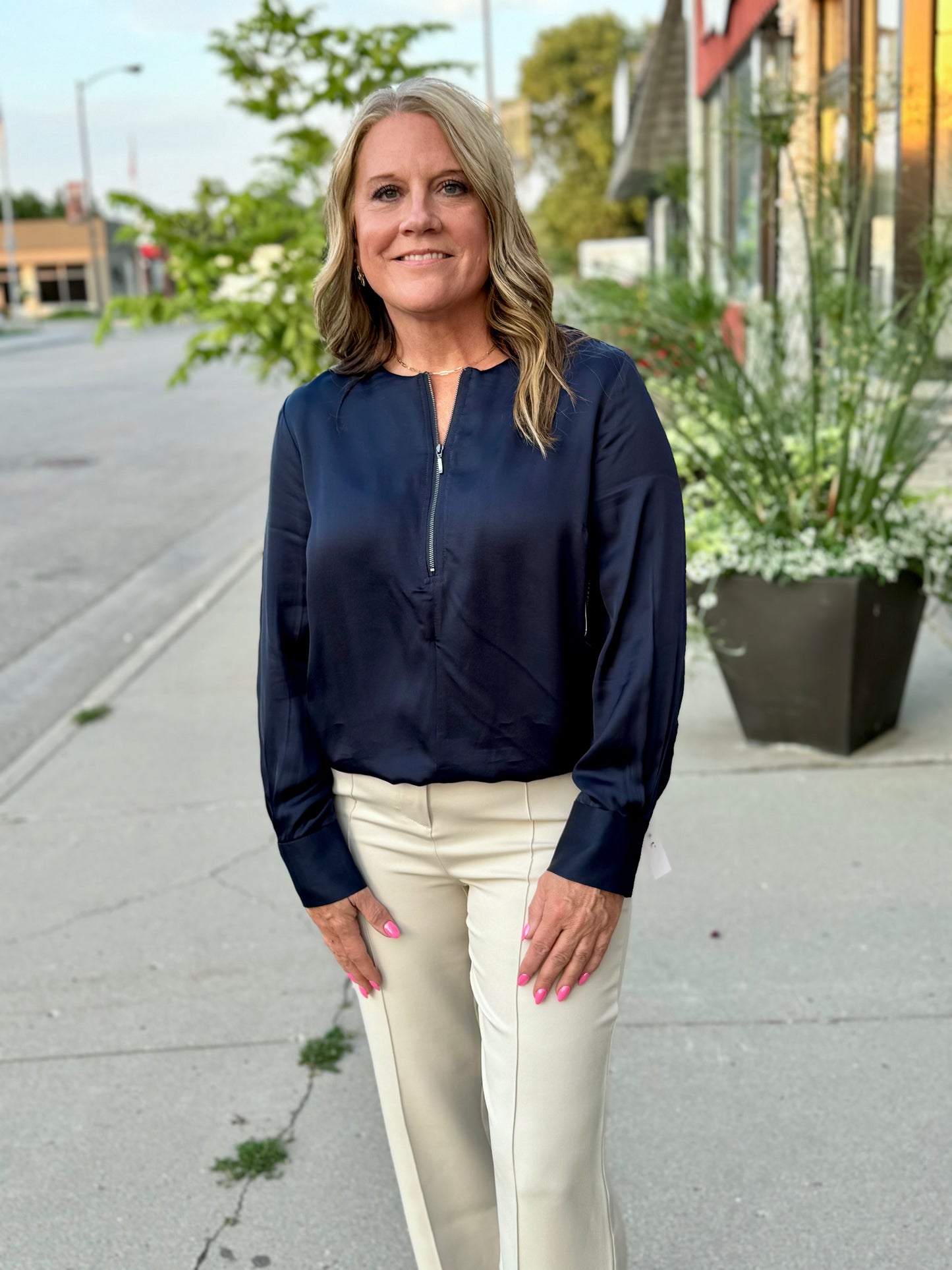 Liverpool Zip Blouse