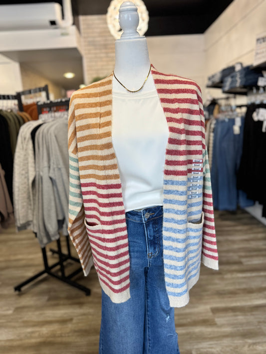 Multi Color Stripe Cardigan