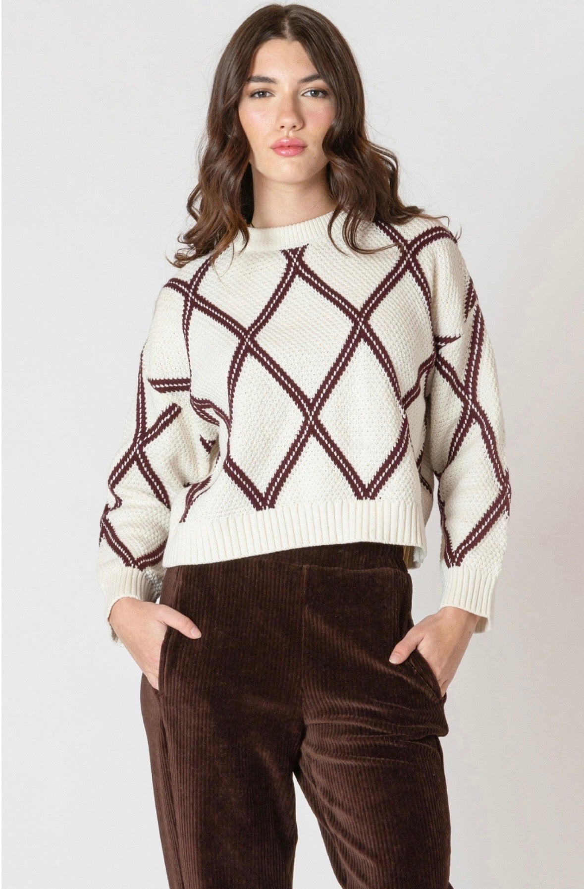 DEX Diamond Check Sweater