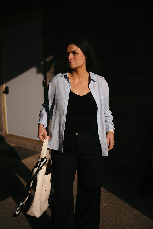 Light Blue Button Down Blouse