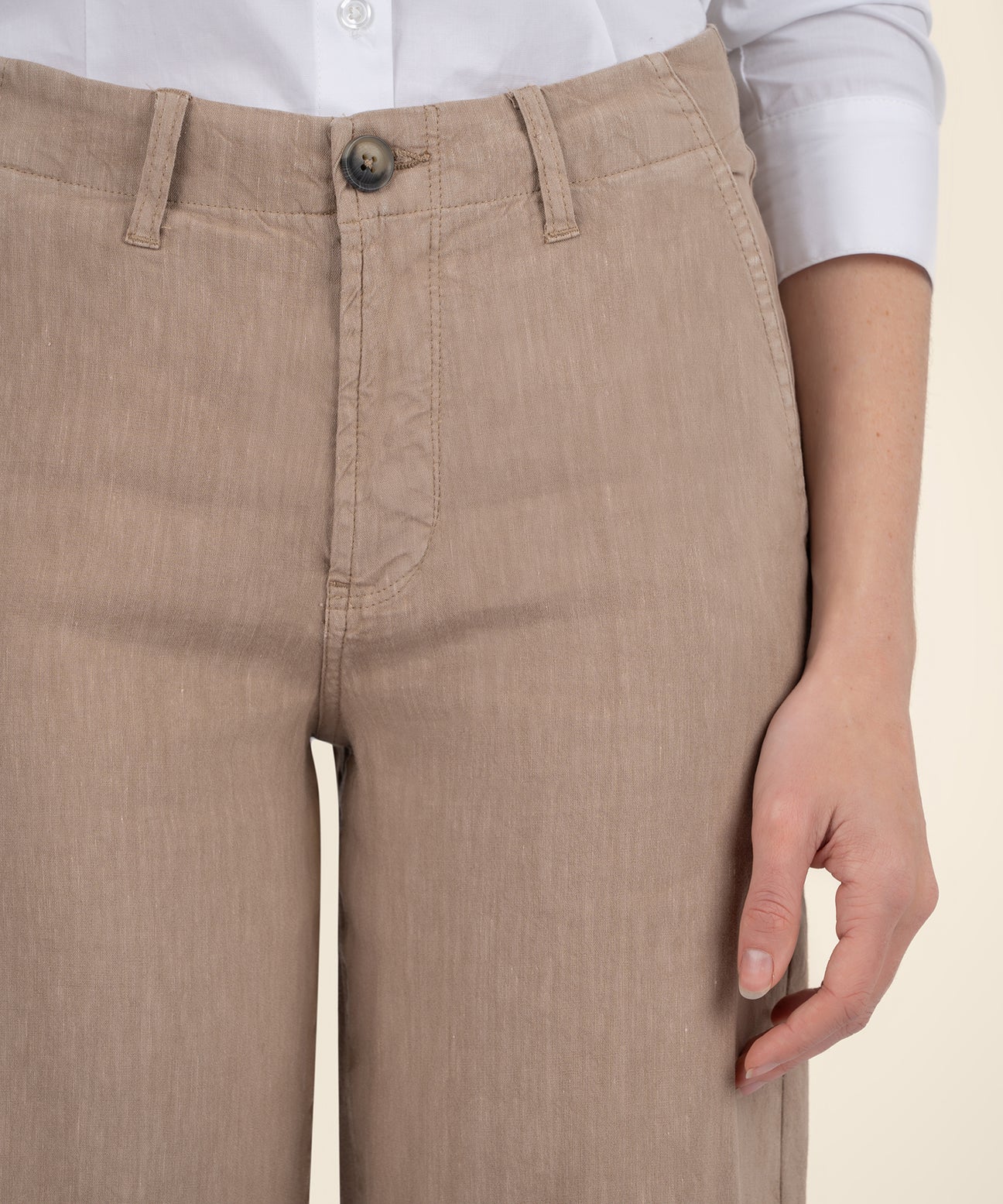 KUT Meg Khaki Linen Pant