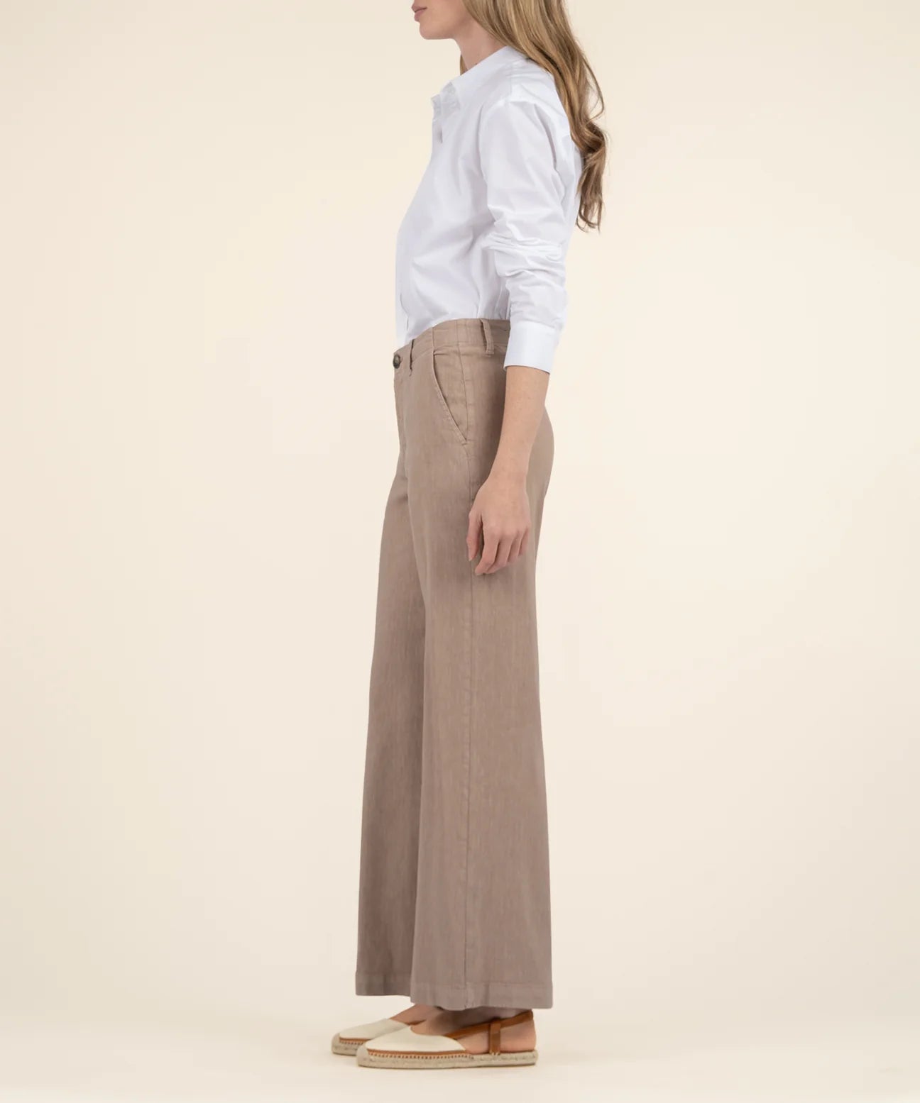 KUT Meg Khaki Linen Pant