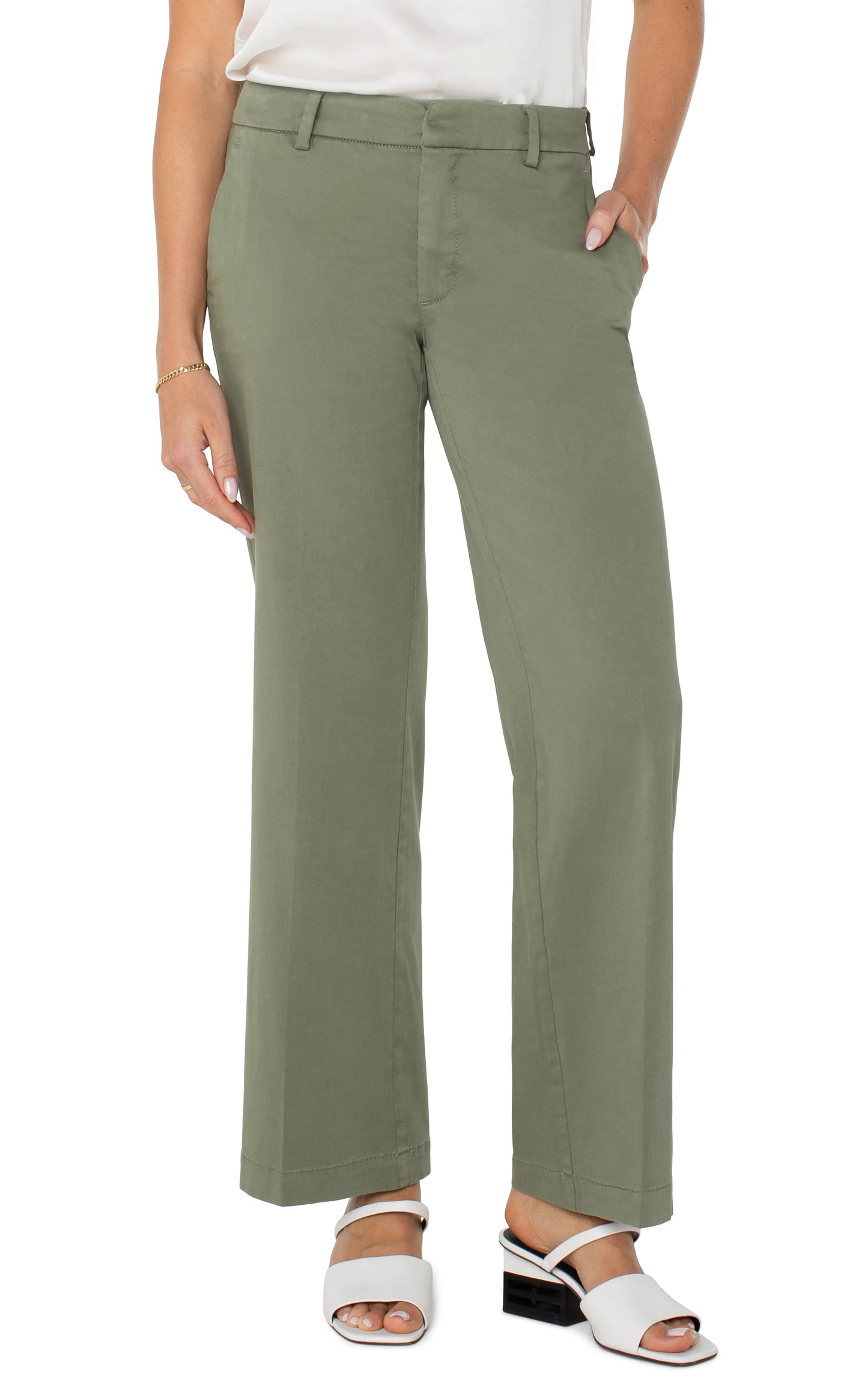 Liverpool Crop Olive Pant
