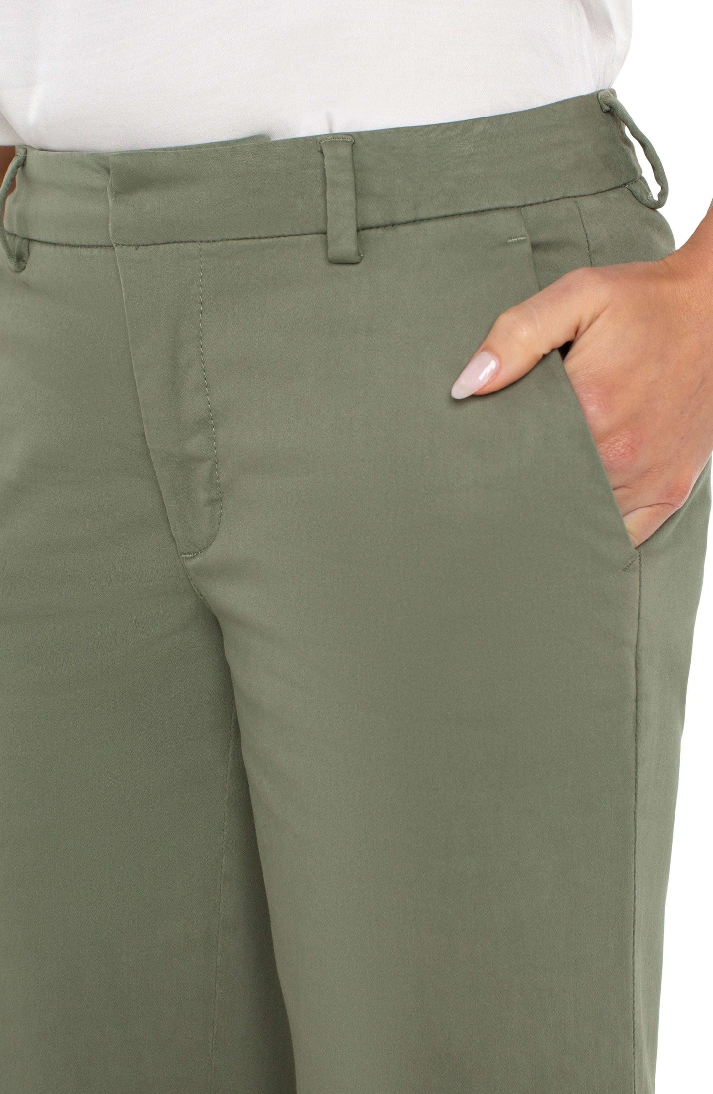 Liverpool Crop Olive Pant