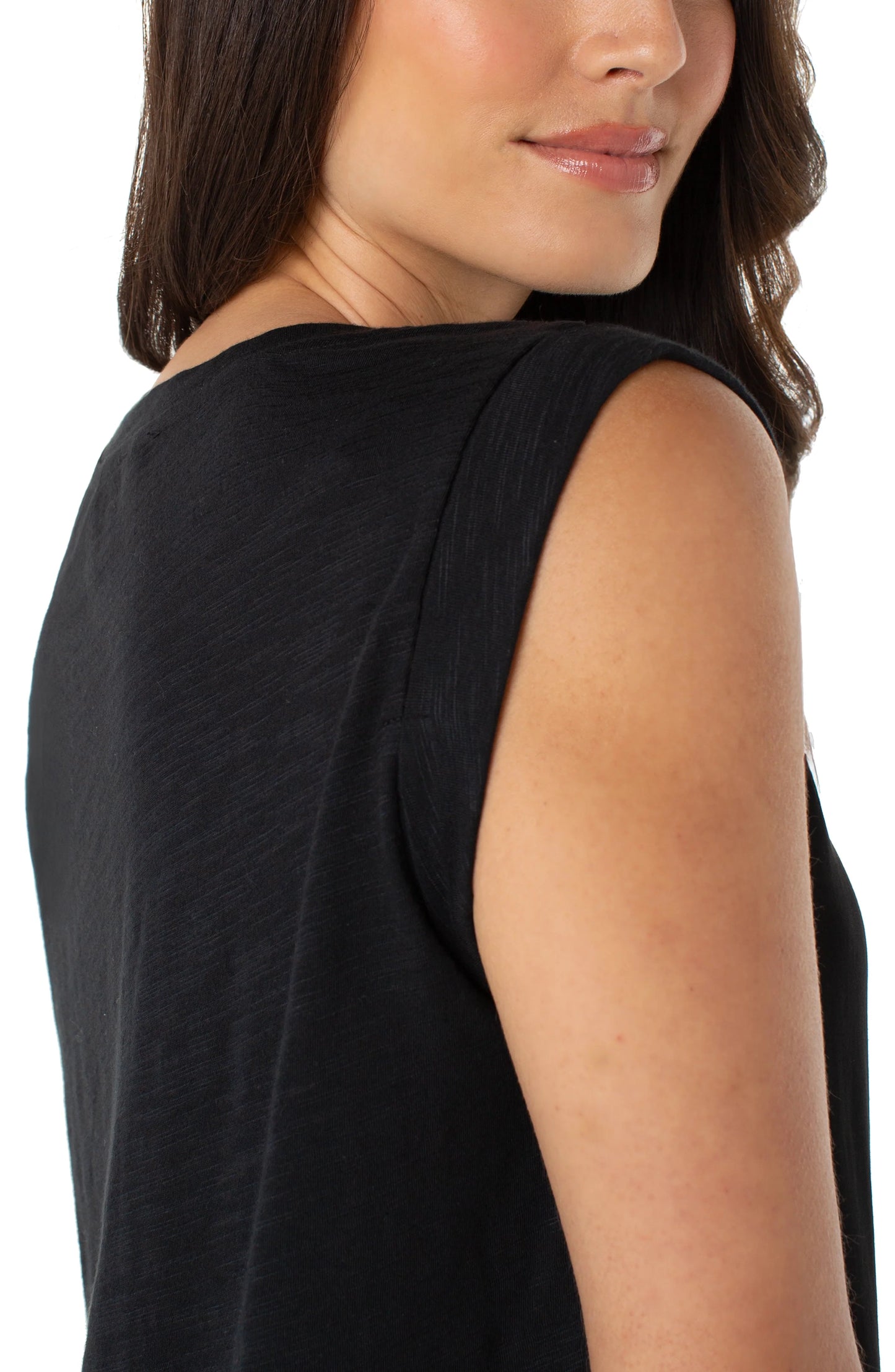 Liverpool Black Sleeveless Woven Top