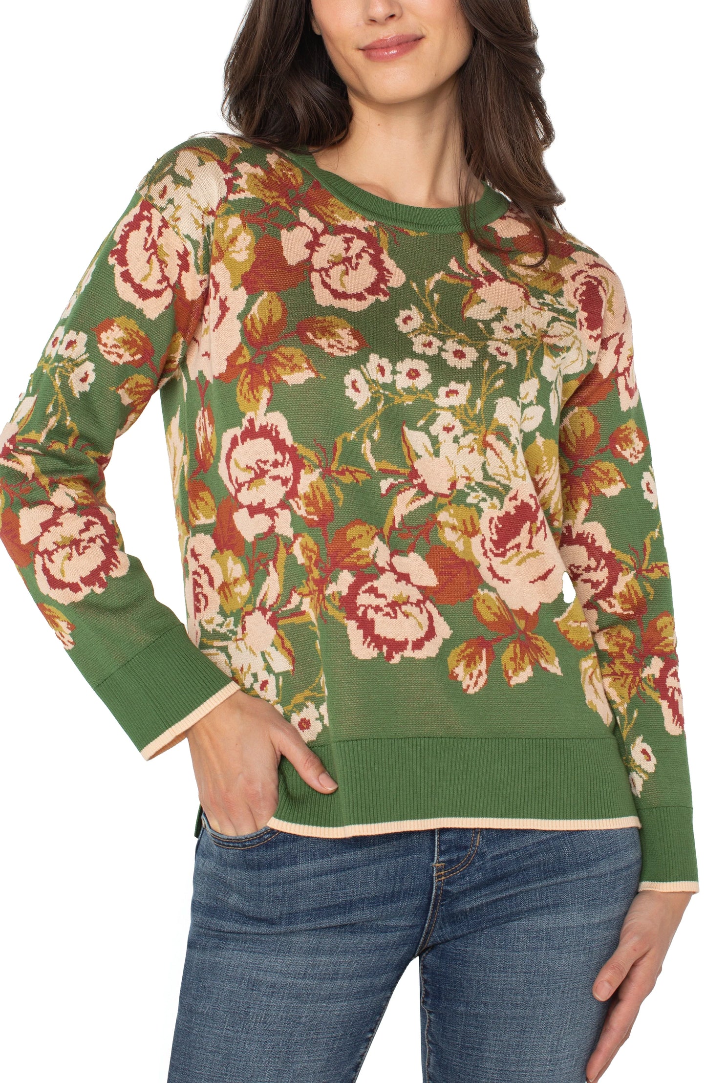 Liverpool Green Floral Sweater