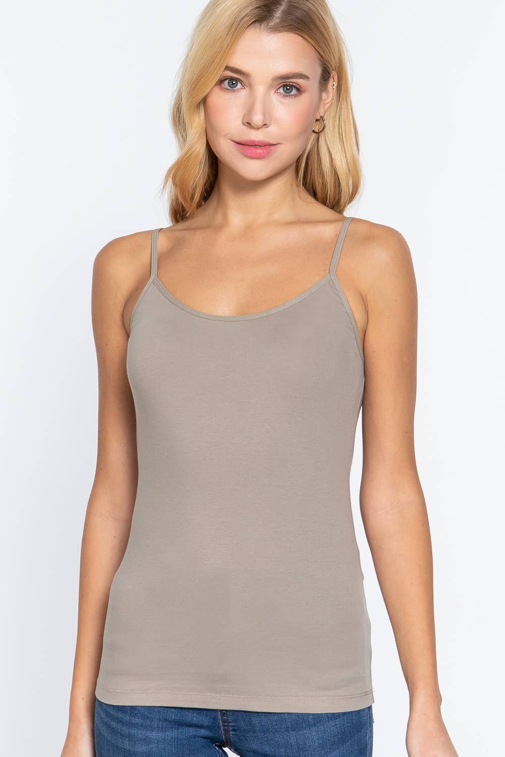Spaghetti Straps Cropped Cami OATMEAL