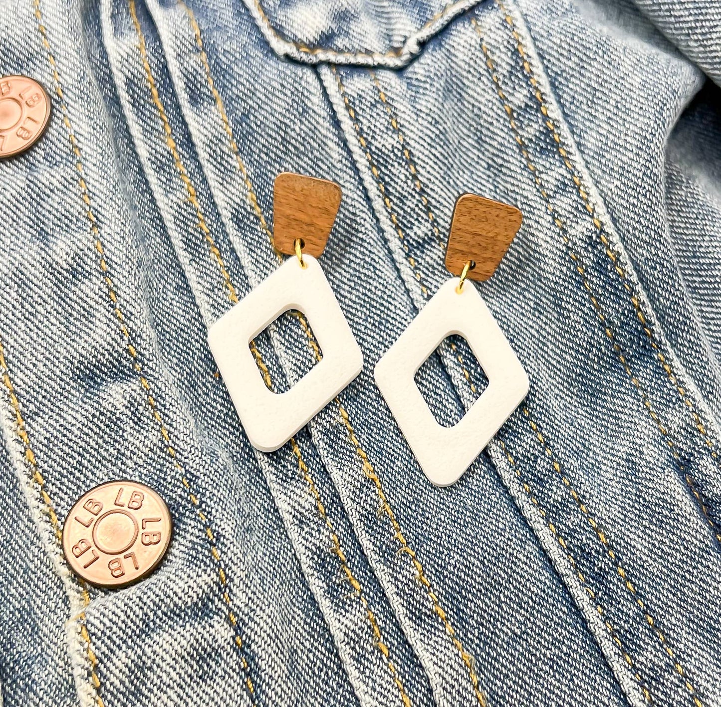 Diamond Cutout Dangle Earrings