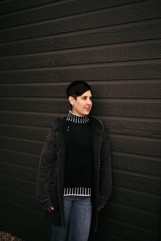 Washed Black Cardigan