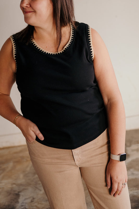 Tribal Crochet Trim Tank