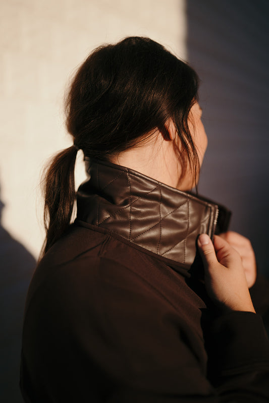 Tribal Popover Saddle Brown Top