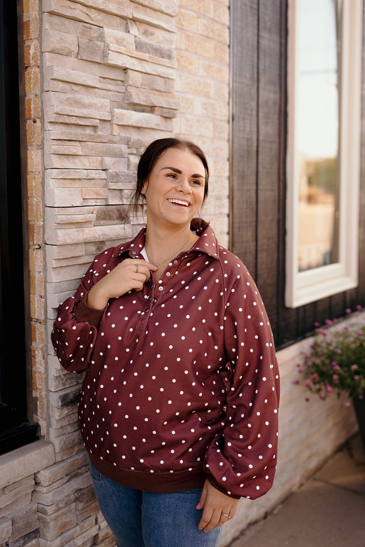 Brown Polka Dot Pullover