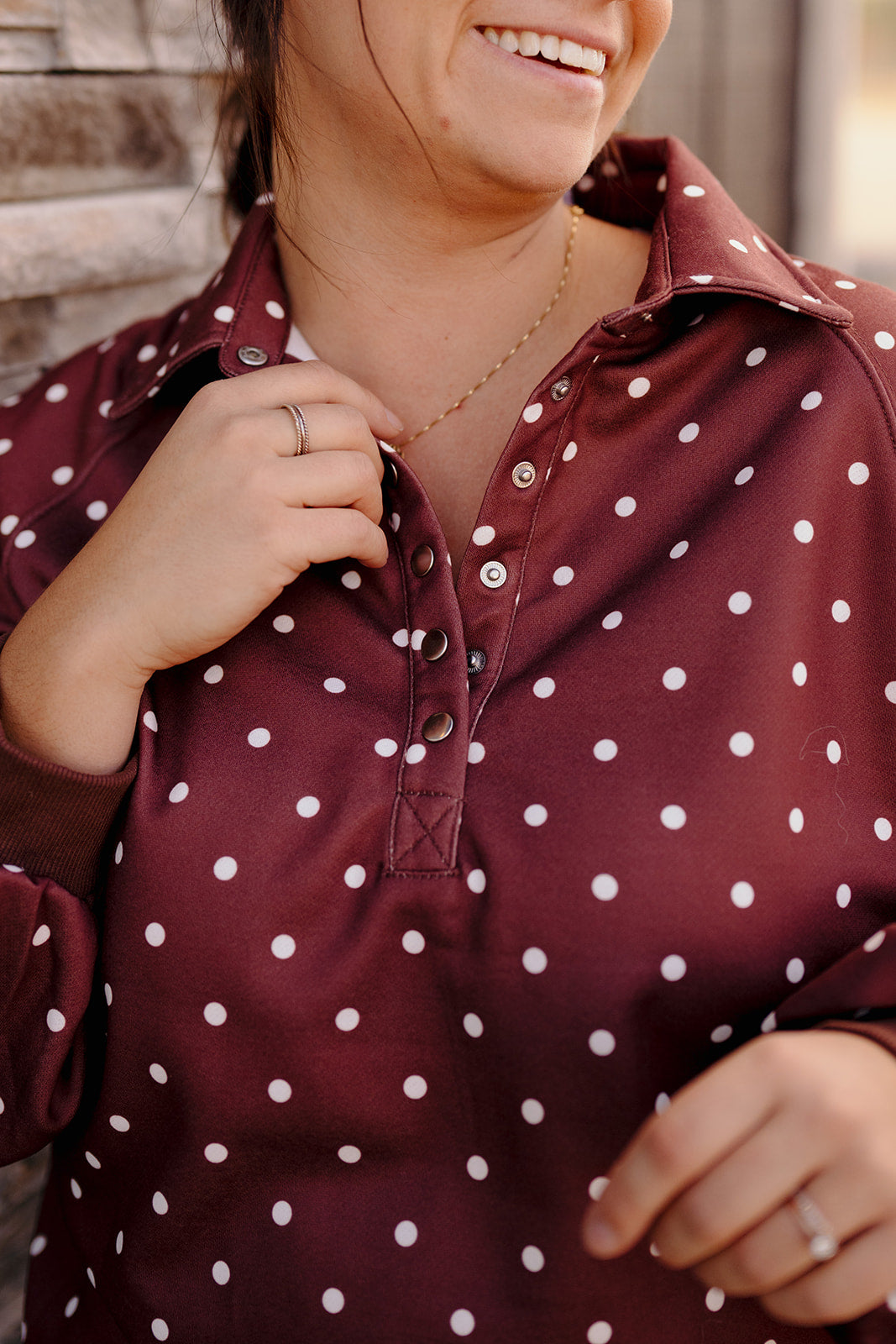 Brown Polka Dot Pullover