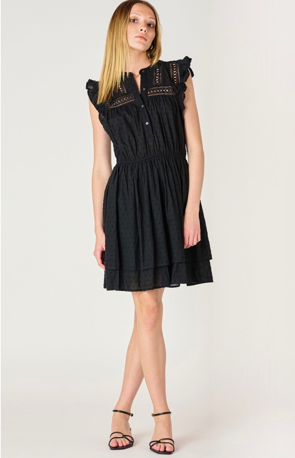 DEX Swiss Dot Mini Dress