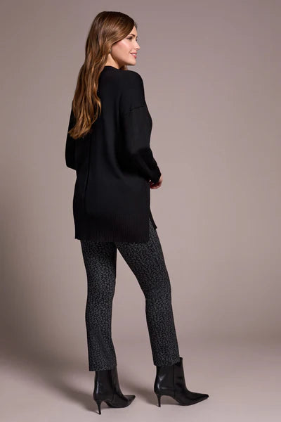 Tribal Black Crew Tunic Sweater