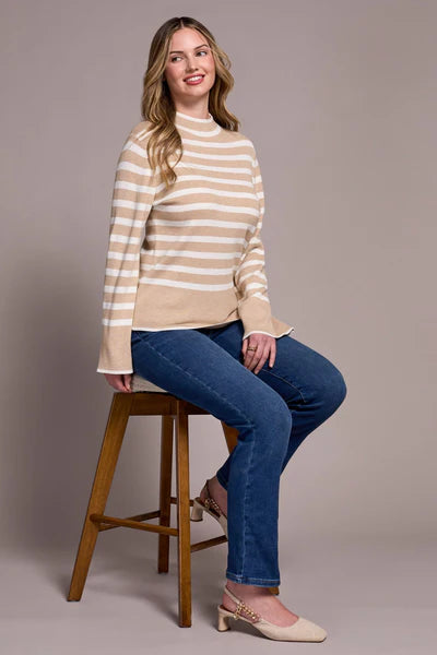 Tribal Mock Stripe Sweater