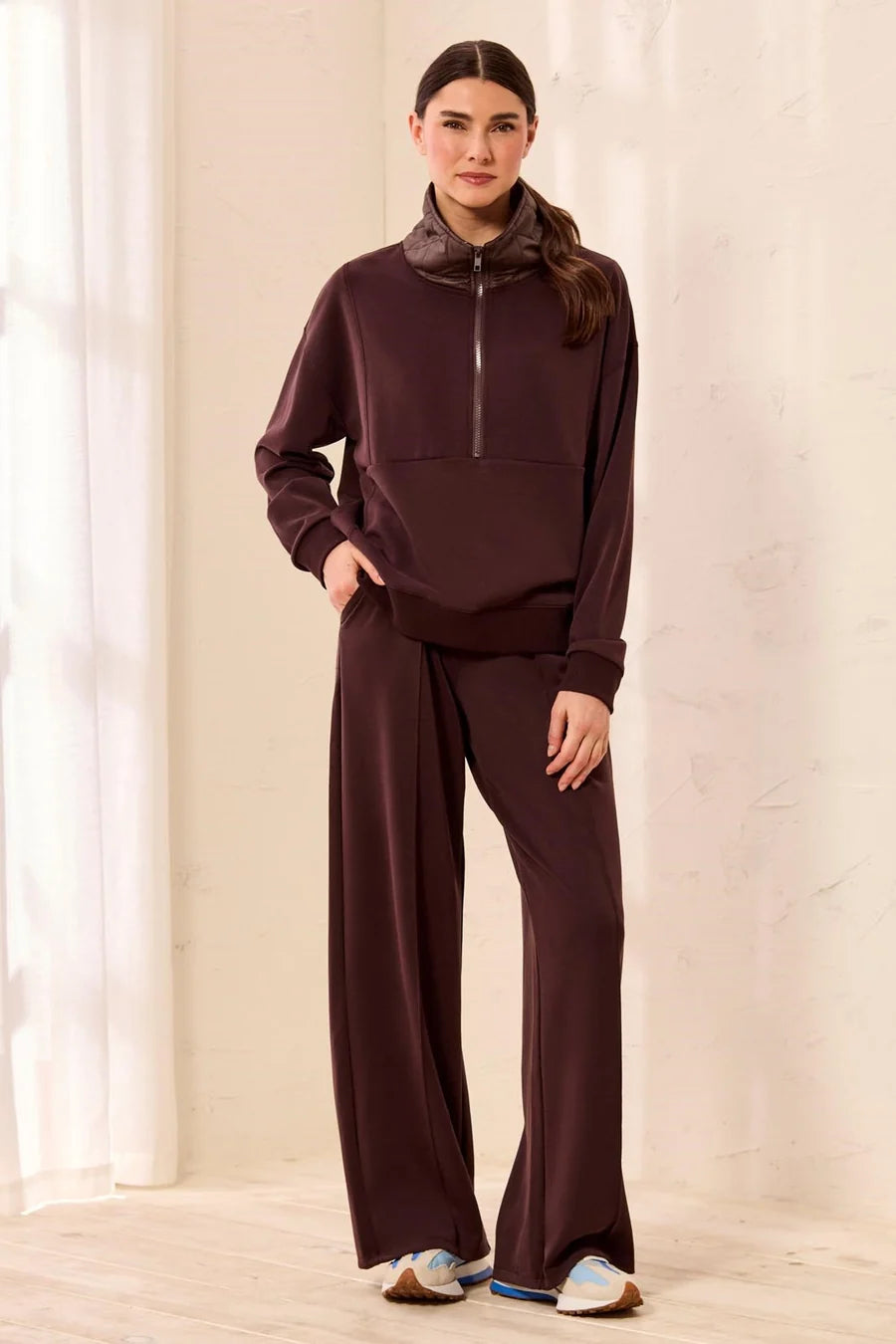 Tribal Popover Saddle Brown Top