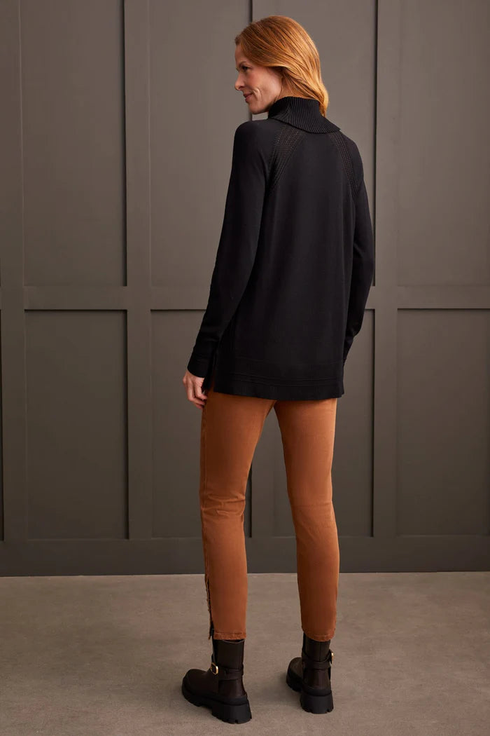 Tribal Cowl Neck Sweater Black