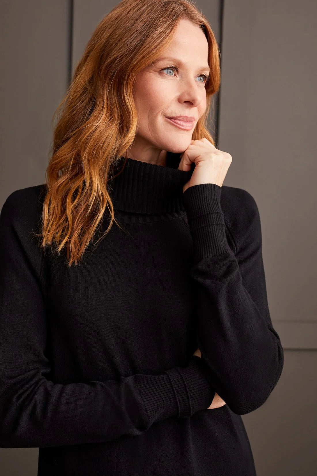 Tribal Cowl Neck Sweater Black