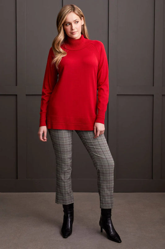 Tribal Cowl Neck Sweater Red