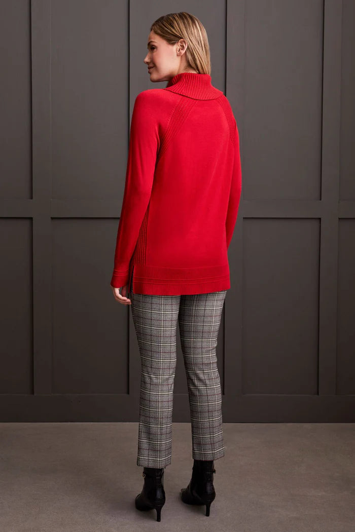 Tribal Cowl Neck Sweater Red