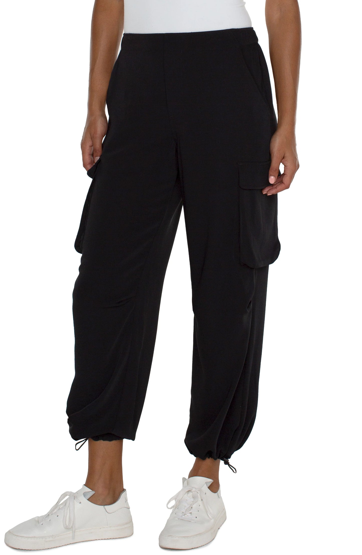 Liverpool Cinch Hem Pant Black
