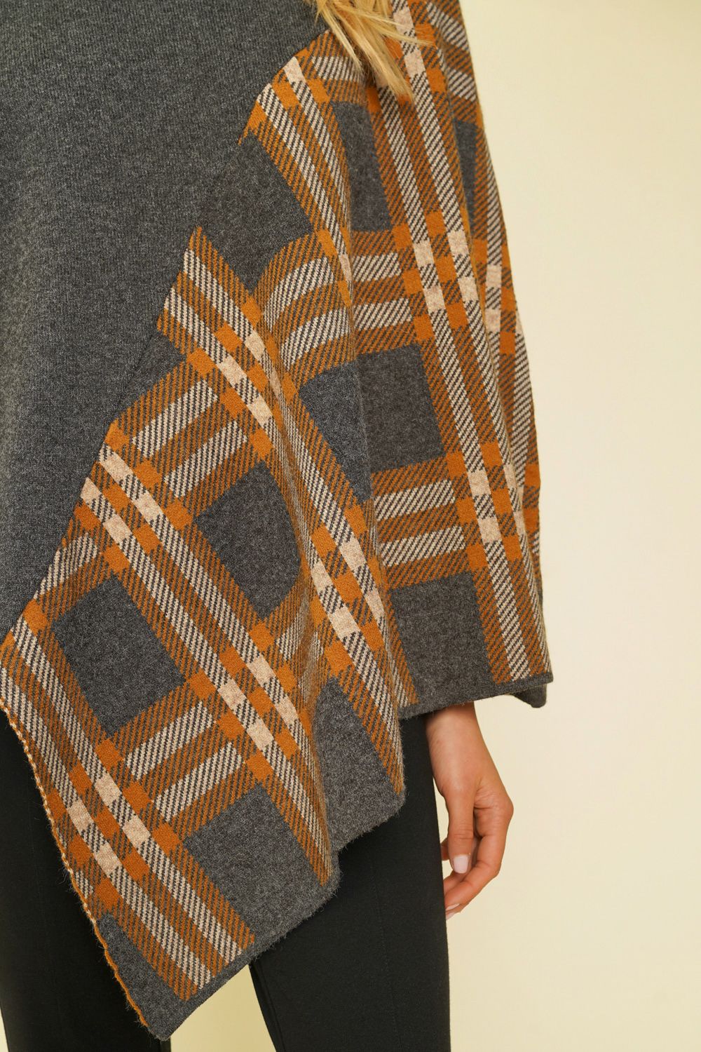 Plaid Poncho Sweater