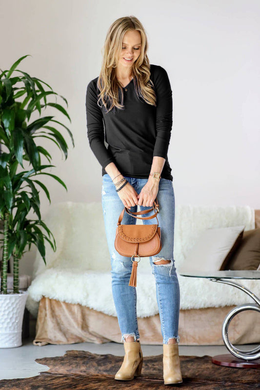 black soft long sleeve shirt