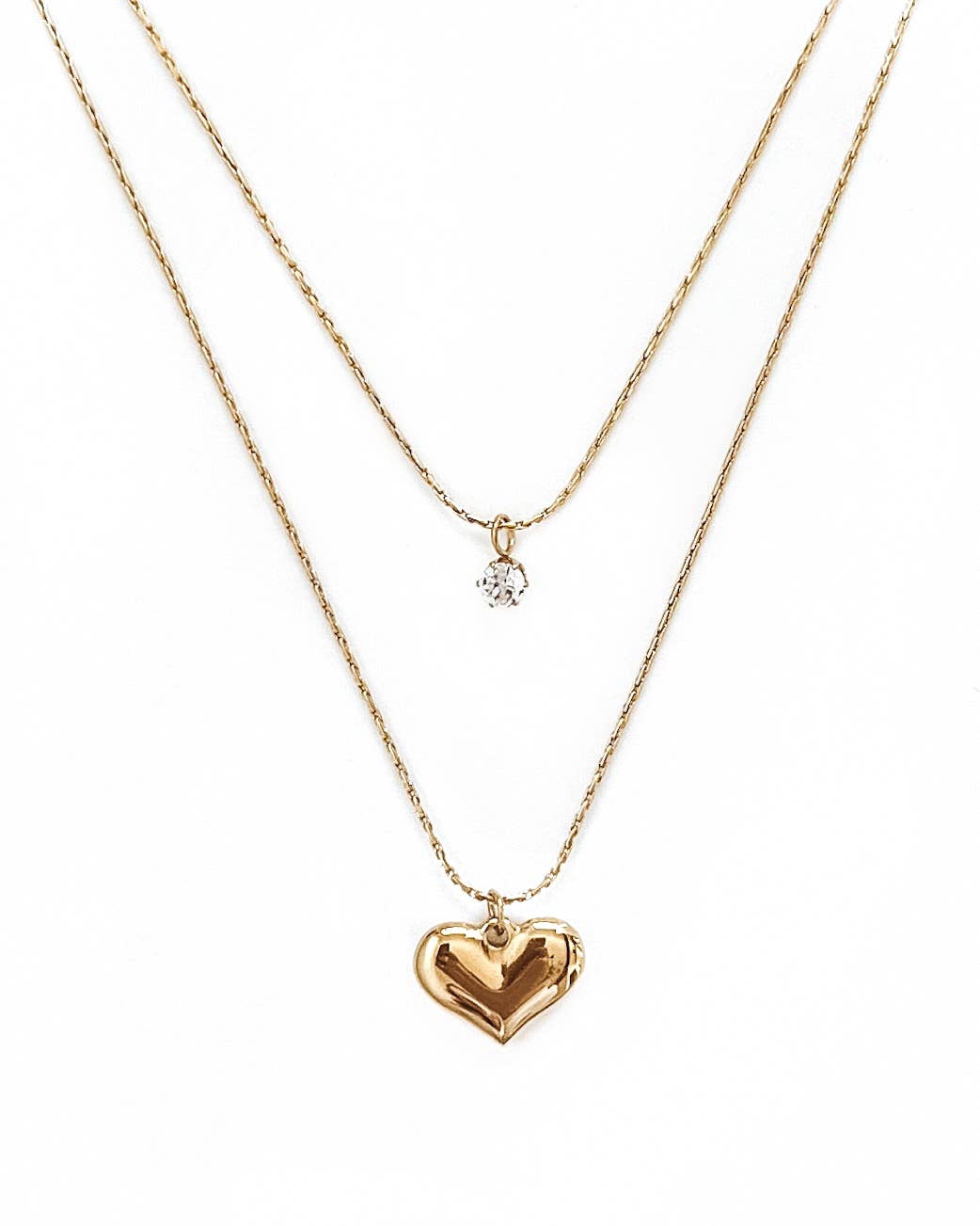 Amara Heart And Diamond Necklace