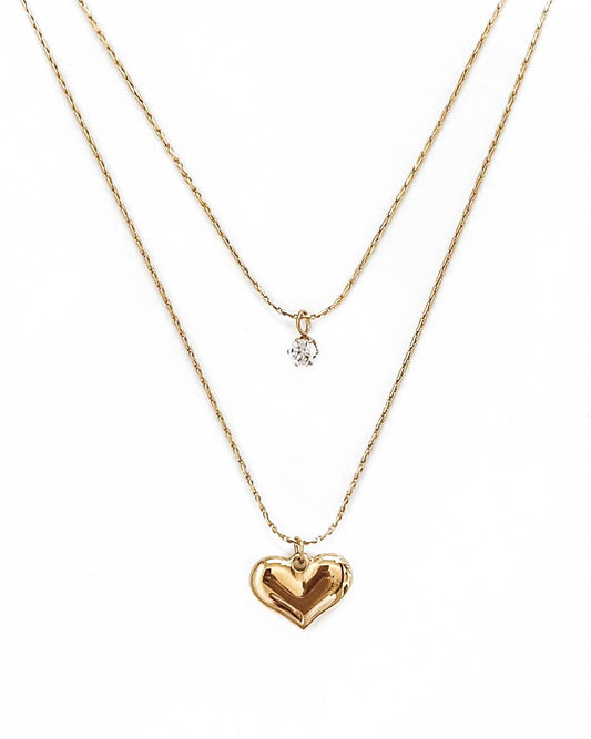 Amara Heart And Diamond Necklace