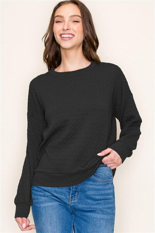 Black Textured Top